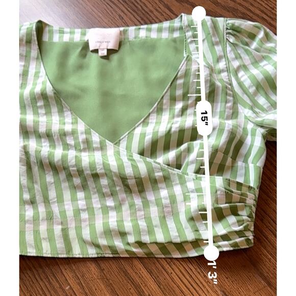 Cinq à Sept Flora crop Top green checkered size XS - Picture 5 of 9